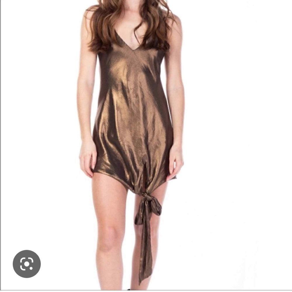 For love and lemons blackjack bronze strappy mini dress Size L NWOT